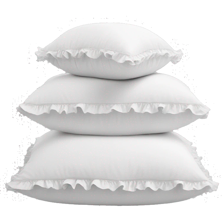 2 white pillows with ruffles emoji