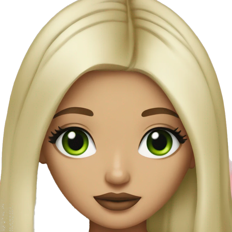 Kylie Jenner with green eyes blonde hair emoji