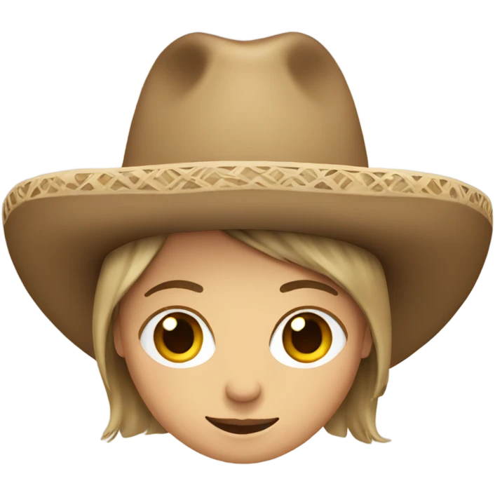 White, Brown hair Women wearing a sombrero  emoji