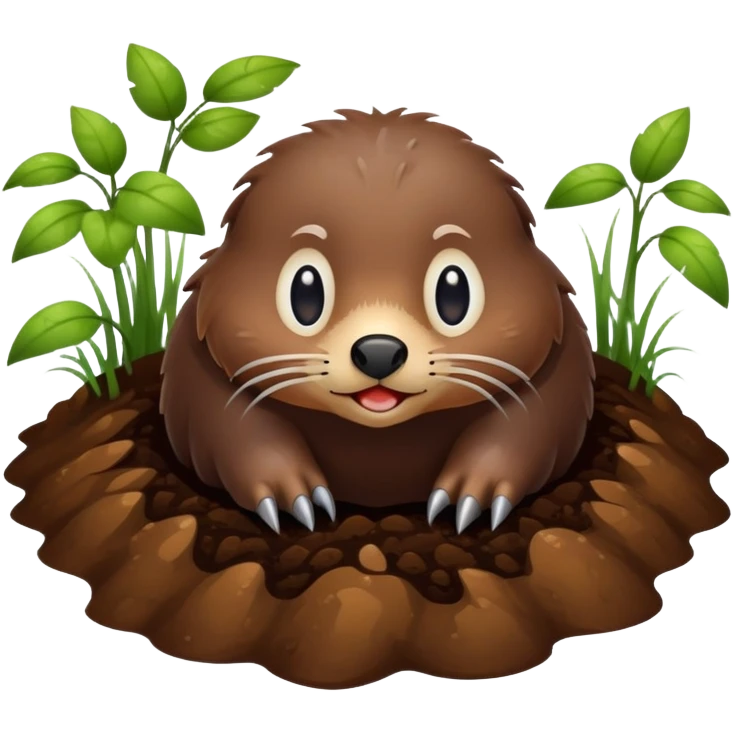 mole emerging from the ground emoji