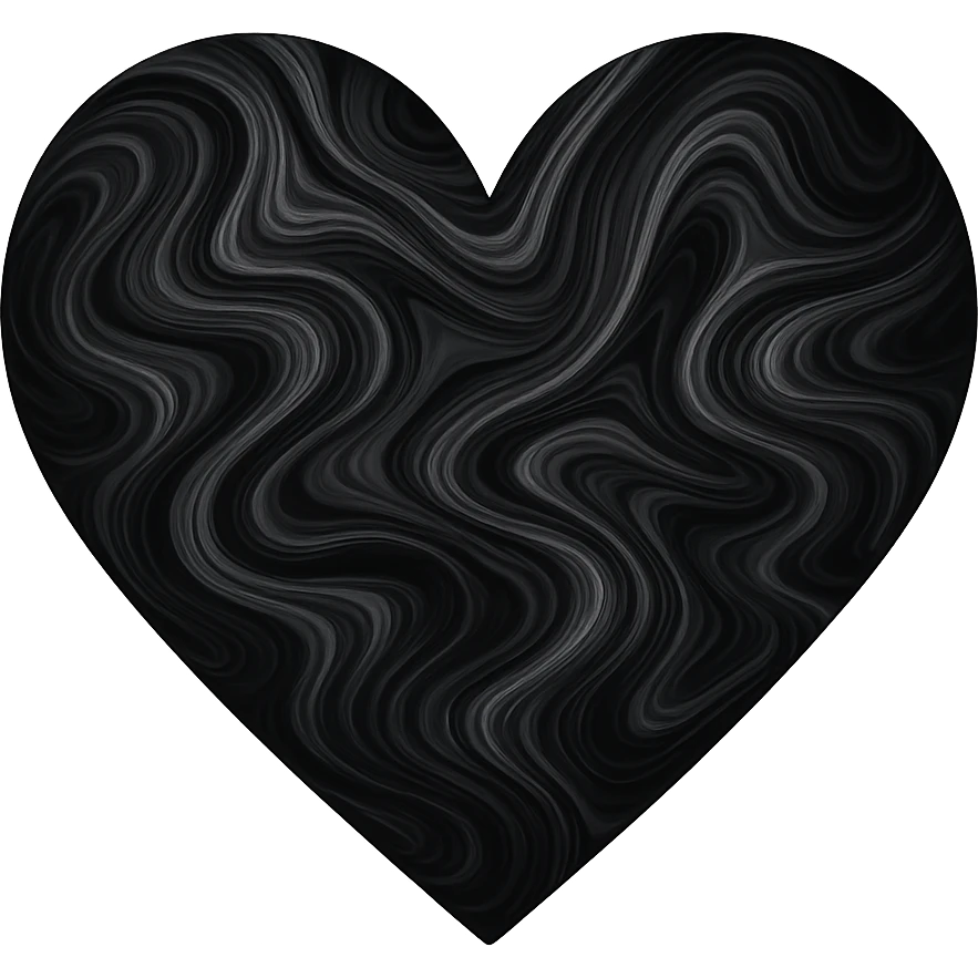 heart with a swirling onyx pattern, digital illustration emoji
