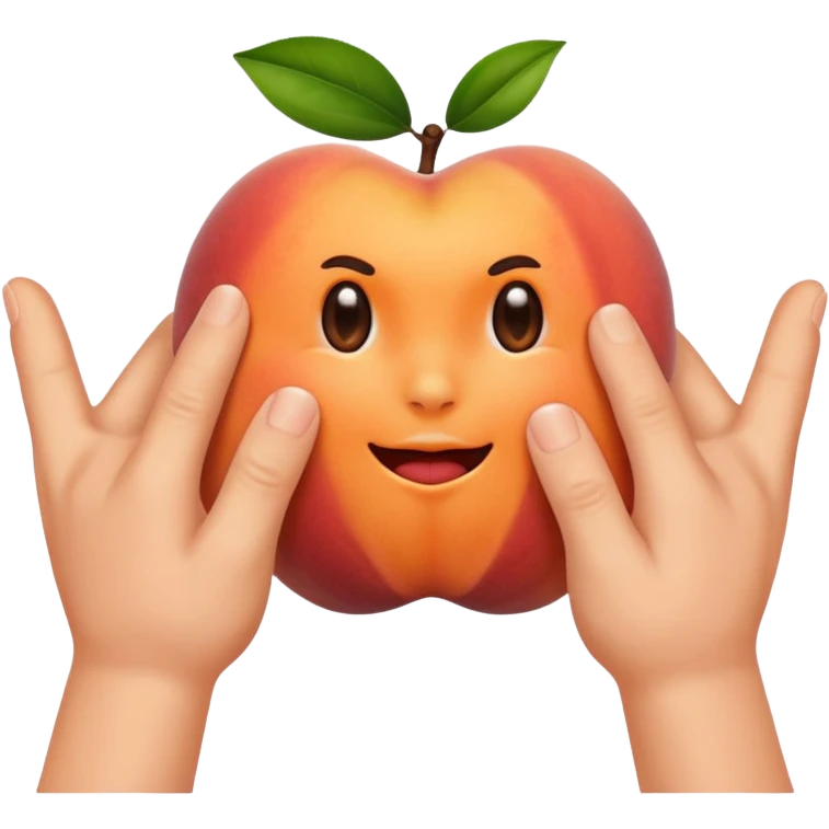 Hands slapping a peach emoji