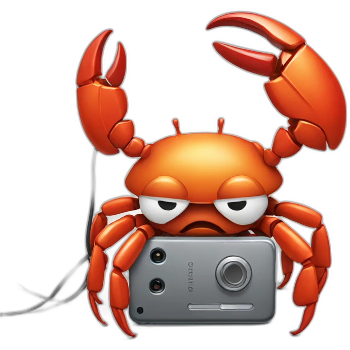Mr crab repairing a phone emoji