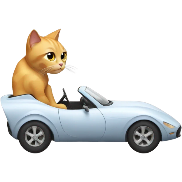 Cat riding in a fast car  emoji