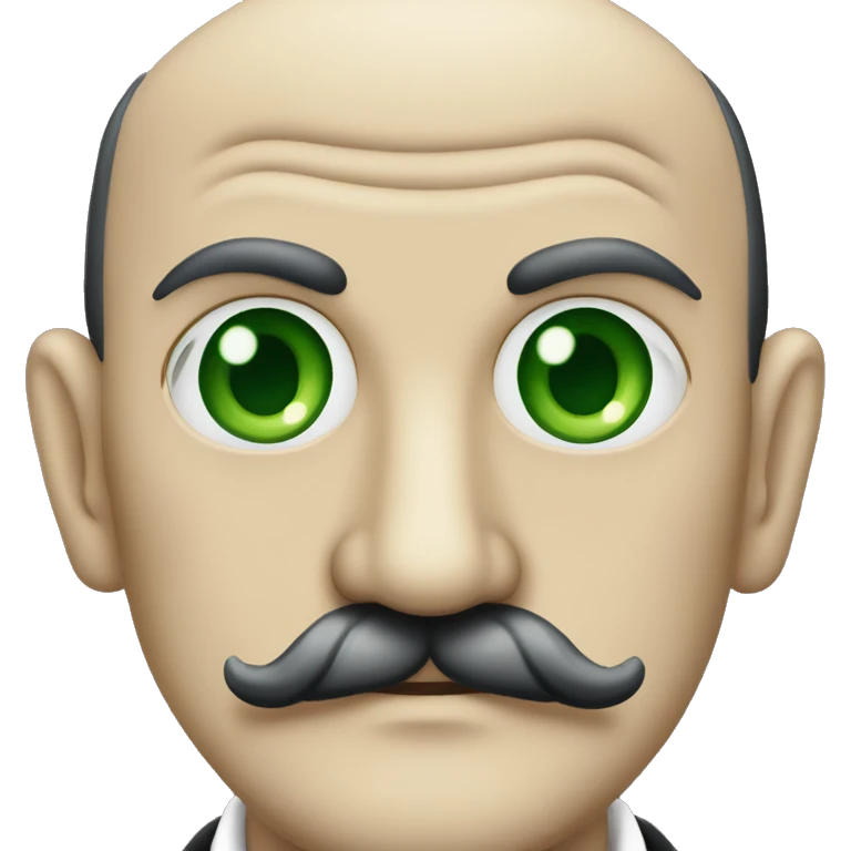 Hercule Poirot with green cat eyes emoji