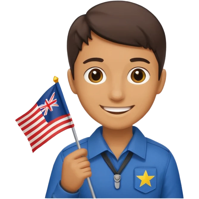 Guide + small flag, Tour Groups. emoji