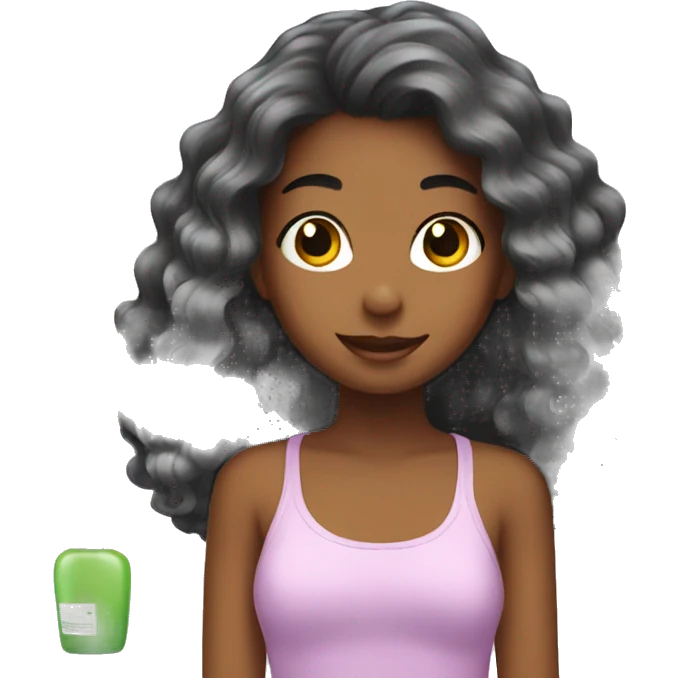 Girl doing hair care emoji
