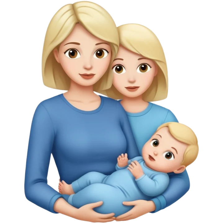 Mum and two girls and babyboy emoji