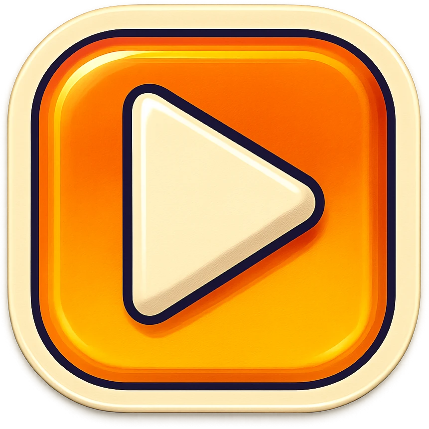 Graphic: 🎥 Play button icon (white) with yellow glow.
Animation: Play button pulses softly.
Background: Transparent.


 emoji