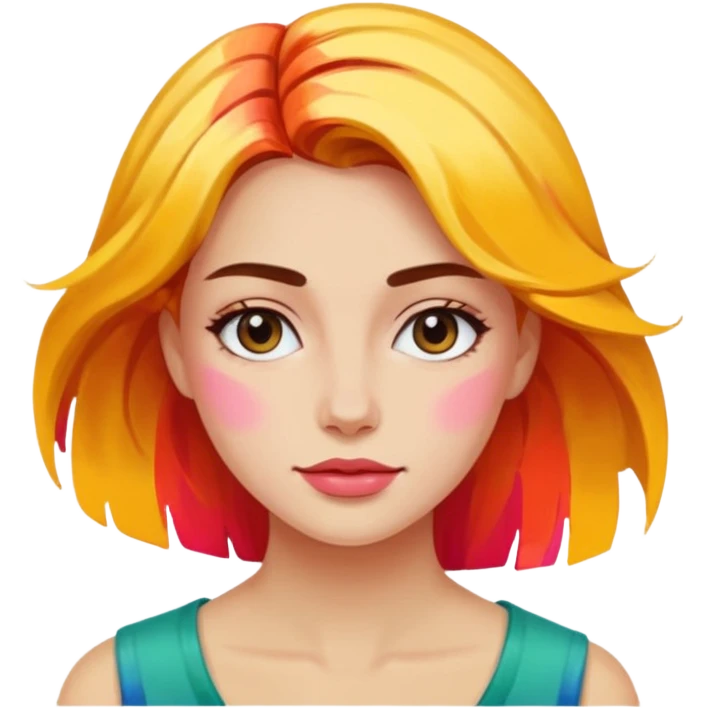 women painting color emoji