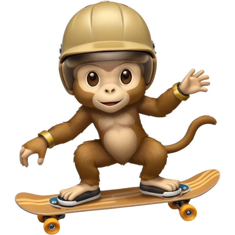 monkey pretending to skateboard emoji
