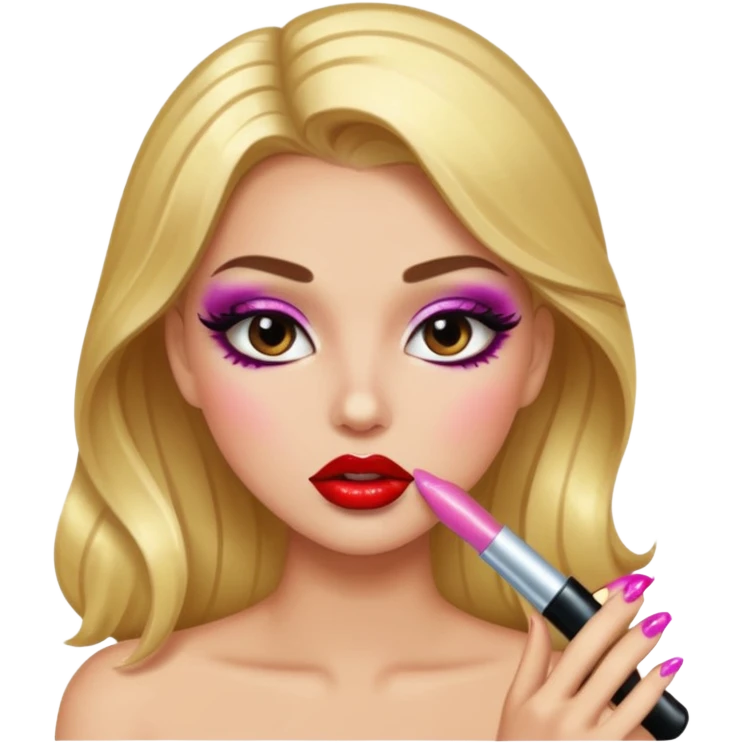 Baddie putting on lipgloss emoji
