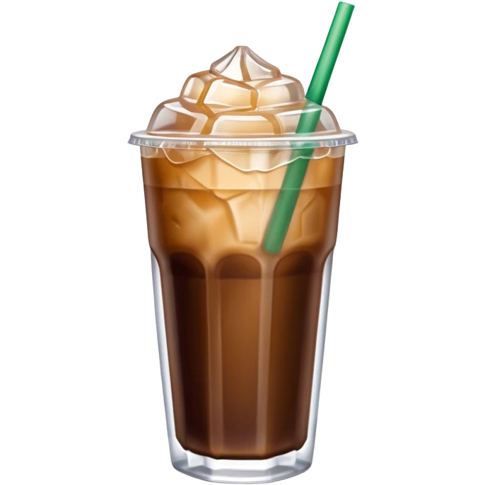 Starbuck ice coffee with ice cubes emoji