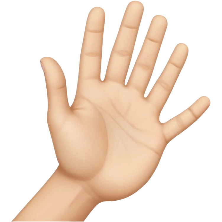 a hand held open, viewed from the side, with the palm facing upward emoji