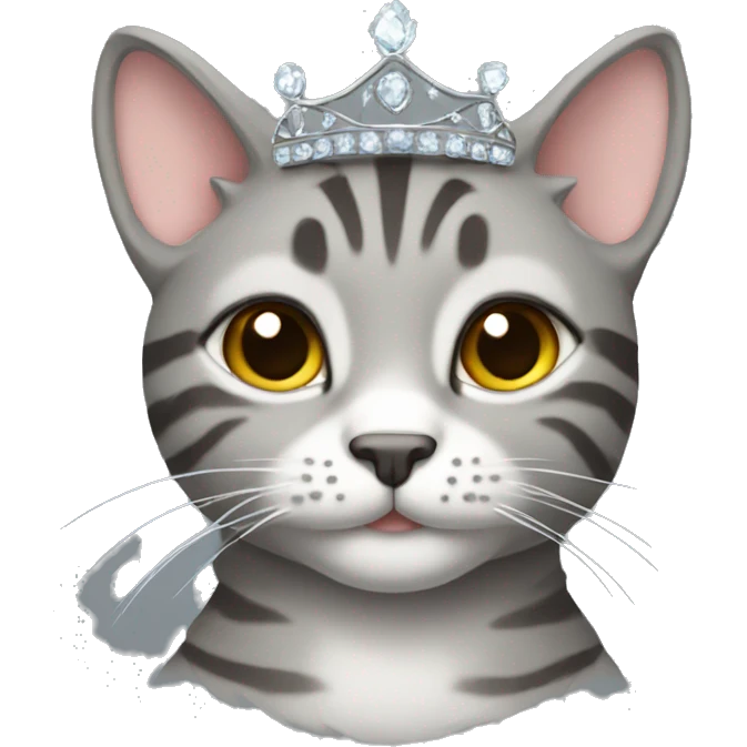 Gray tabby with tiara  emoji