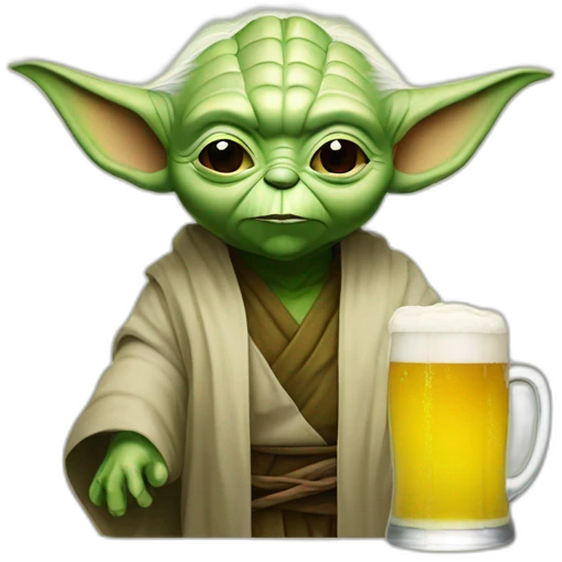 Yoda drink à beer emoji