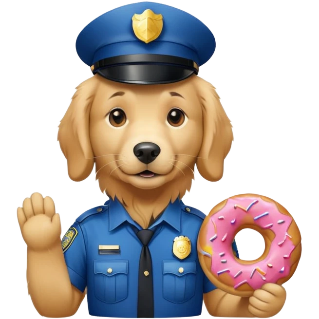 Golden retriever as a cop emoji