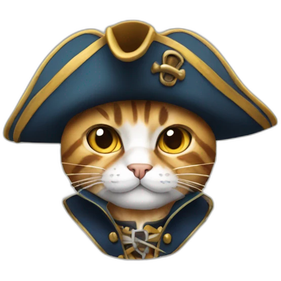 a cat dressed in a pirate costume emoji
