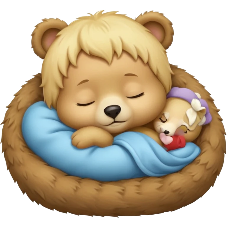 baby bear with blonde hair sleeping  emoji