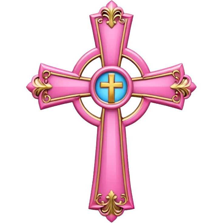 make catholic cross with very girly pink tones. emoji