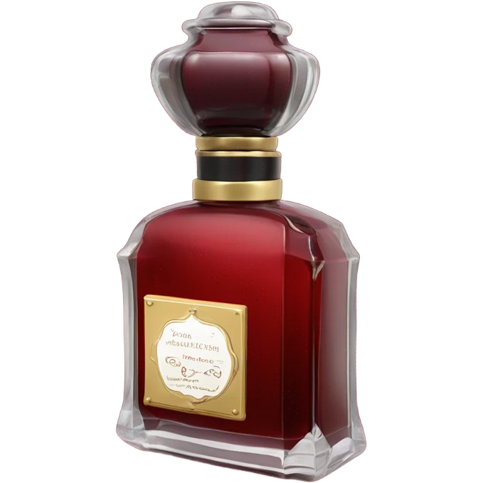 Dark red vintage French style perfume bottle with red begonias emoji