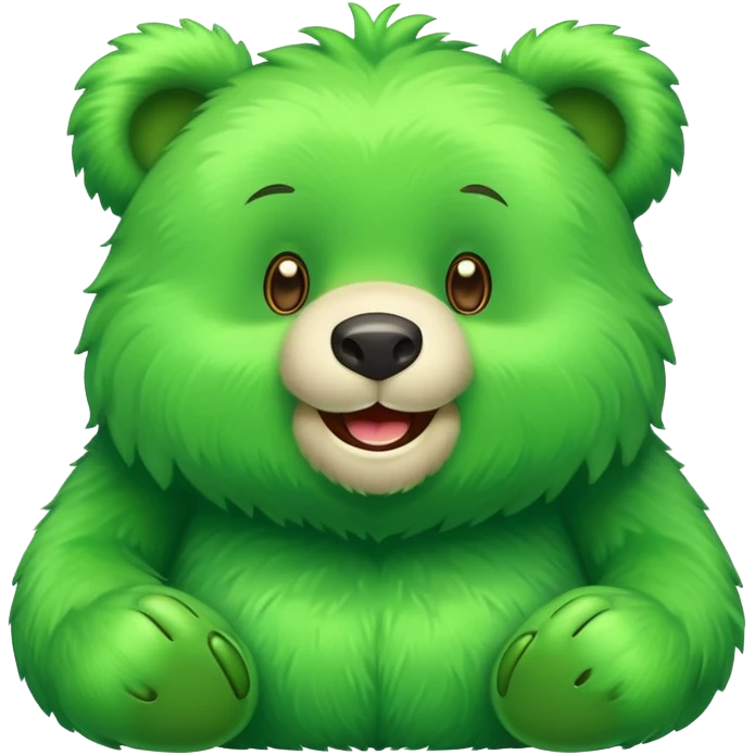 happy green bear emoji