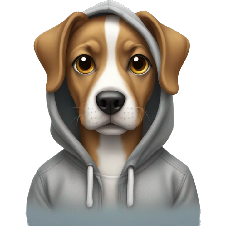 Dog wearing hoodie emoji