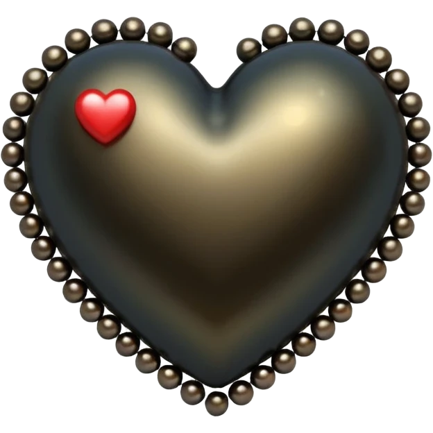 heart with black and gold pearls emoji