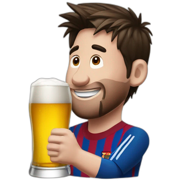 Messi tomando cerveza emoji