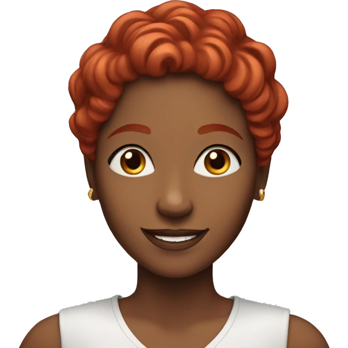 a beautiful, happy woman, whit red hair  emoji