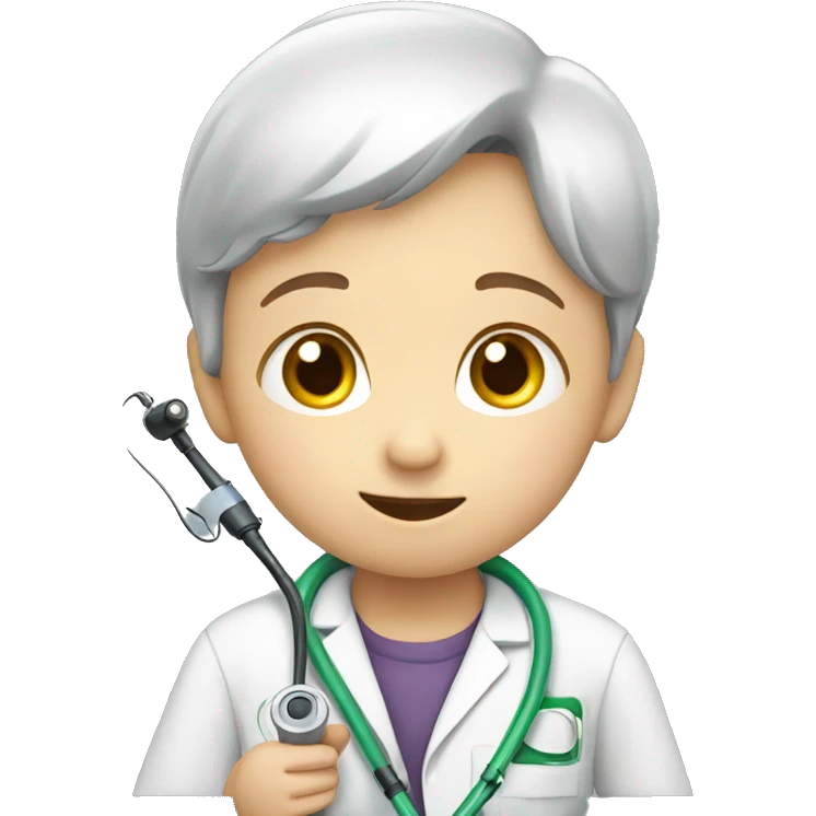child with phonendoscope emoji