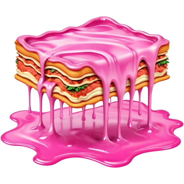 surreal salvadore dali style melting spam pink meat lasagna landscape emoji