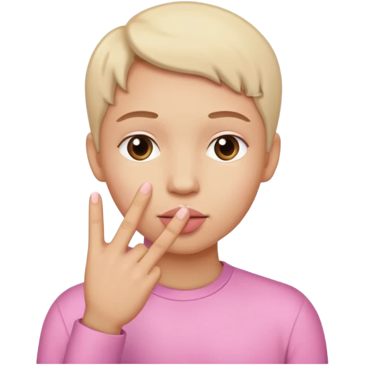 Pink promise with thumbs touching emoji