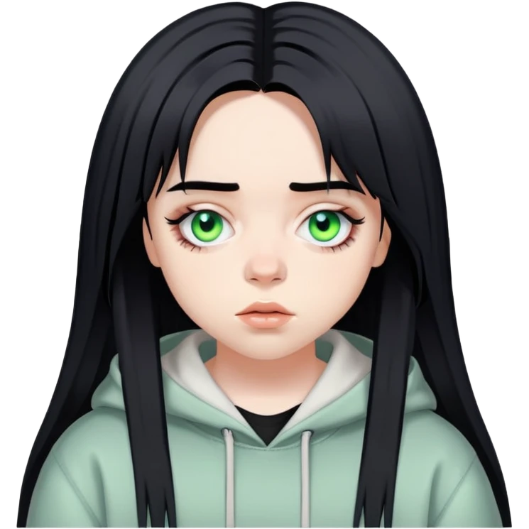 Singer billie eilish with black hair emoji