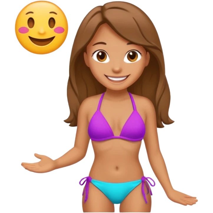 A flat toon girl in bikini emoji