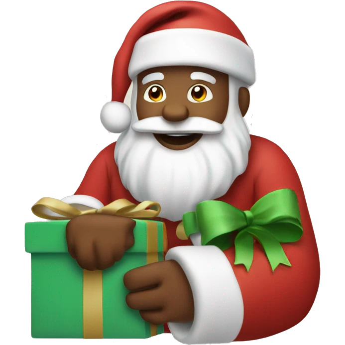Santa Claus with a gift emoji