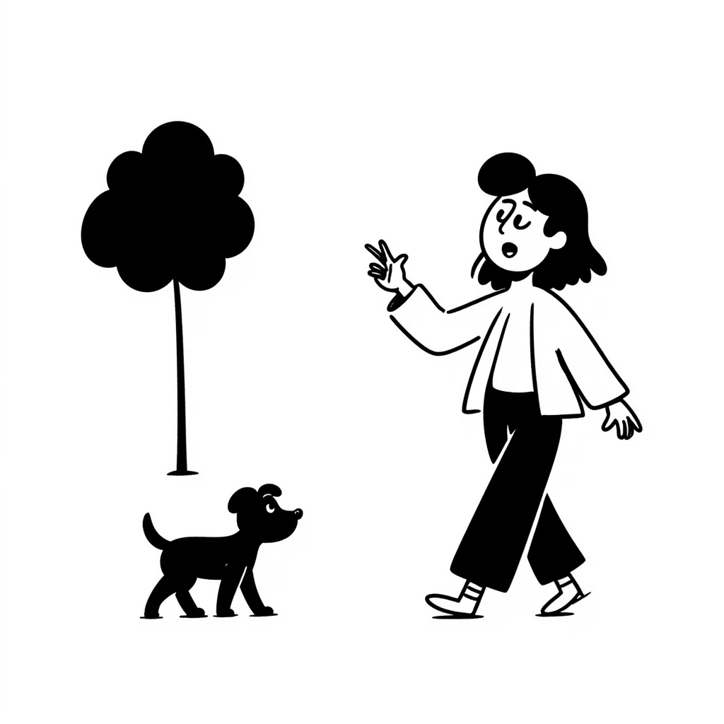 Woman looking for a dog emoji