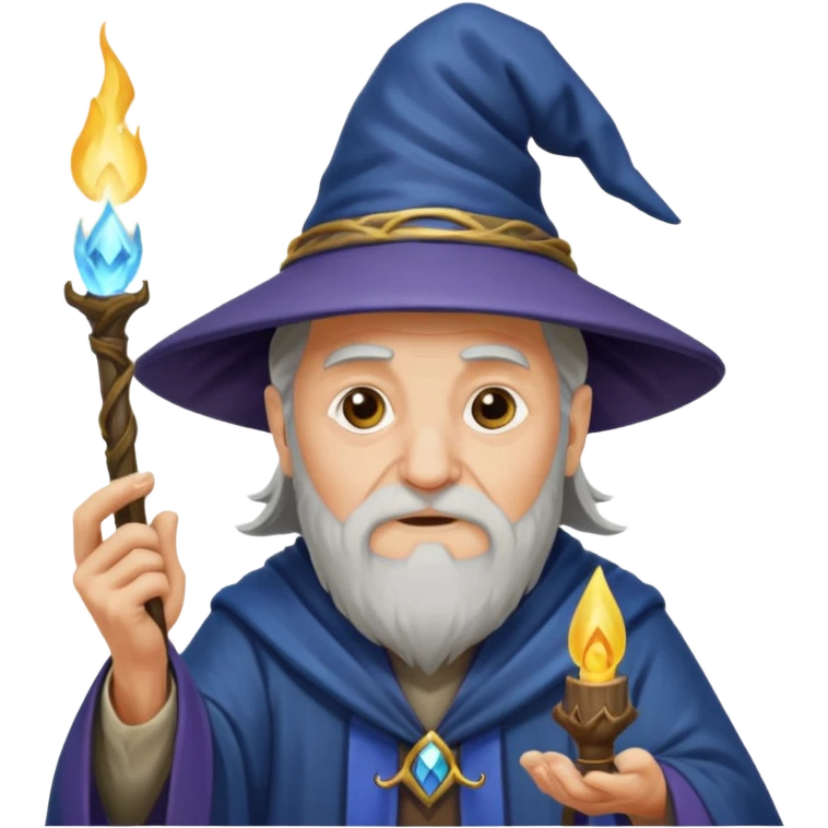 old wizard casting spells emoji