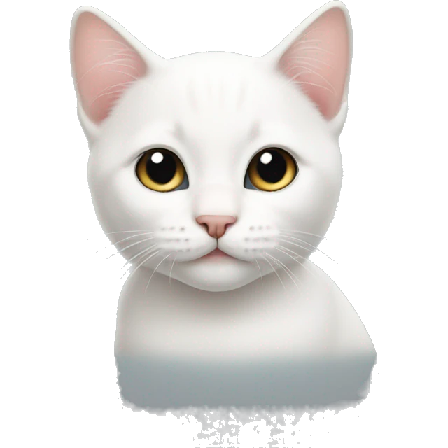 White straight face kitten emoji