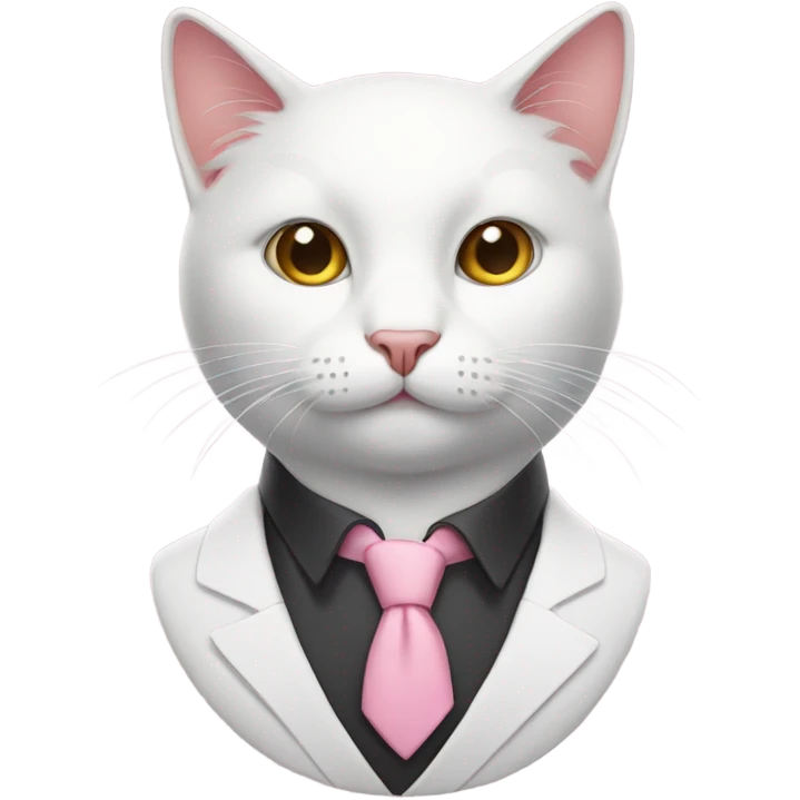 Pink cat with white collar emoji