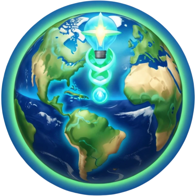 earth with blessing light emoji