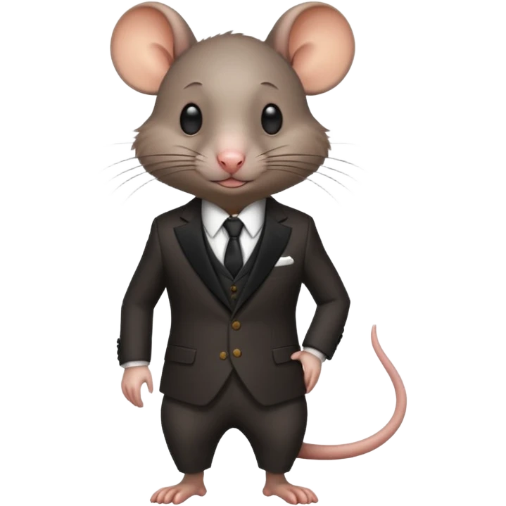 Rat wearing suit emoji