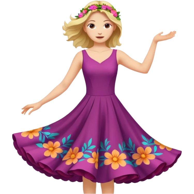 Woman Twirl summer circle dress emoji