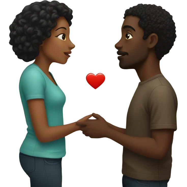 black woman and man kissing  emoji
