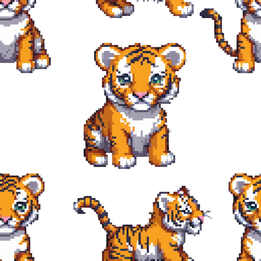 Baby tiger cub playing emoji