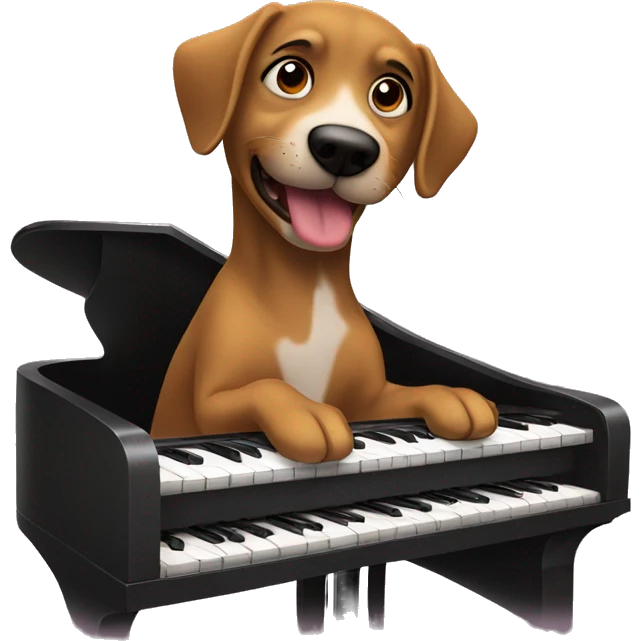 Perro tocando el piano  emoji