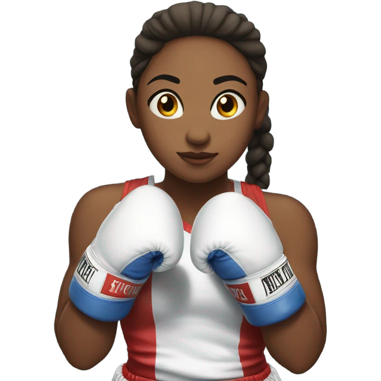 Boxing girl with white gloves emoji
