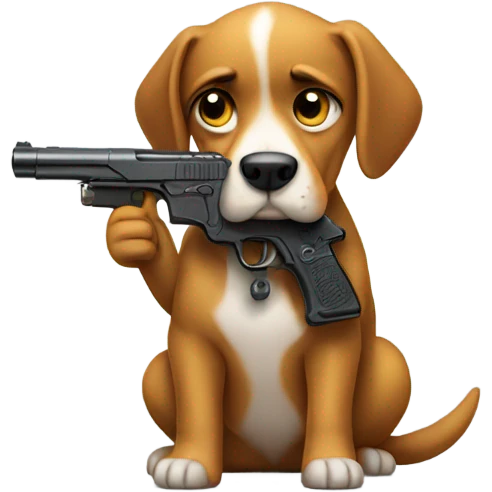 Dog with gun emoji