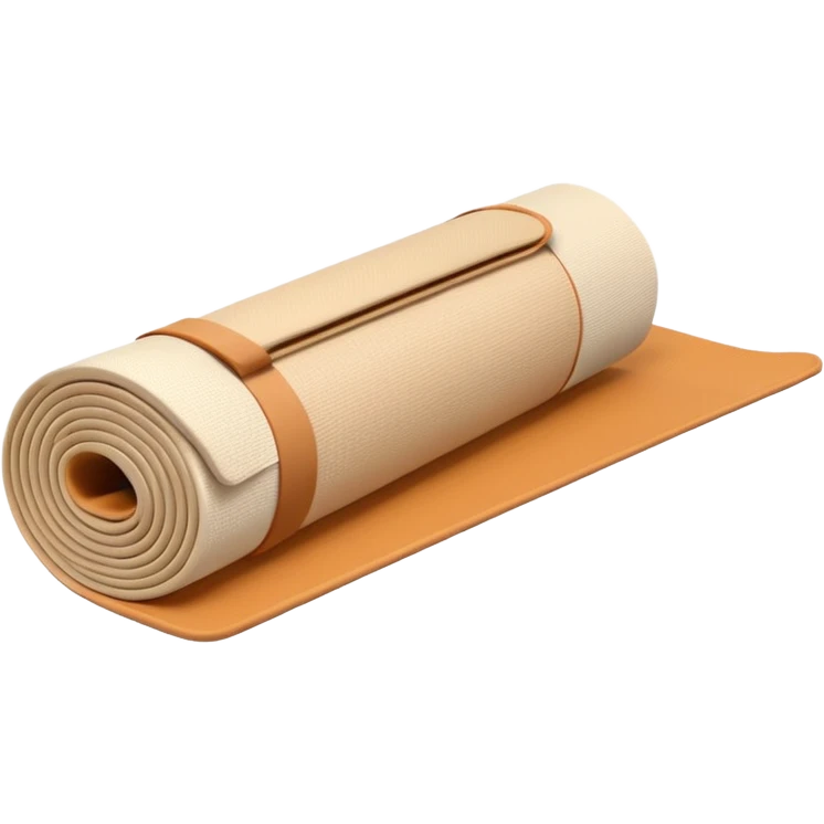 beige half rolled out yoga mat emoji
