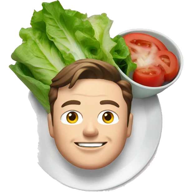 elon musk with he plate of salad emoji